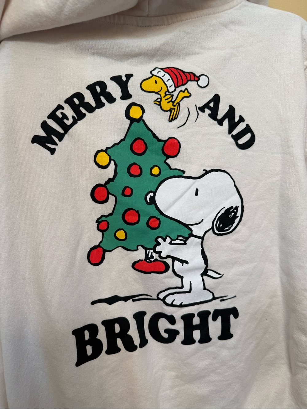 Peanuts Cream Zip-Up Hoodie with Snoopy & Woodstock Graphic - Picture 6 of 6